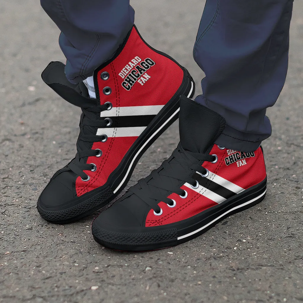 Diehard Chicago Fan Sports High Top Shoes Black