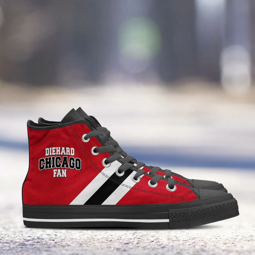 Diehard Chicago Fan Sports High Top Shoes Black