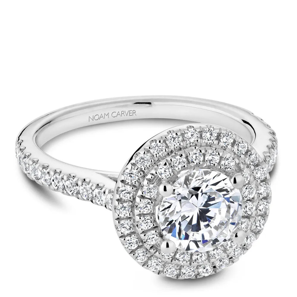 Double Halo Pavé Engagement Ring