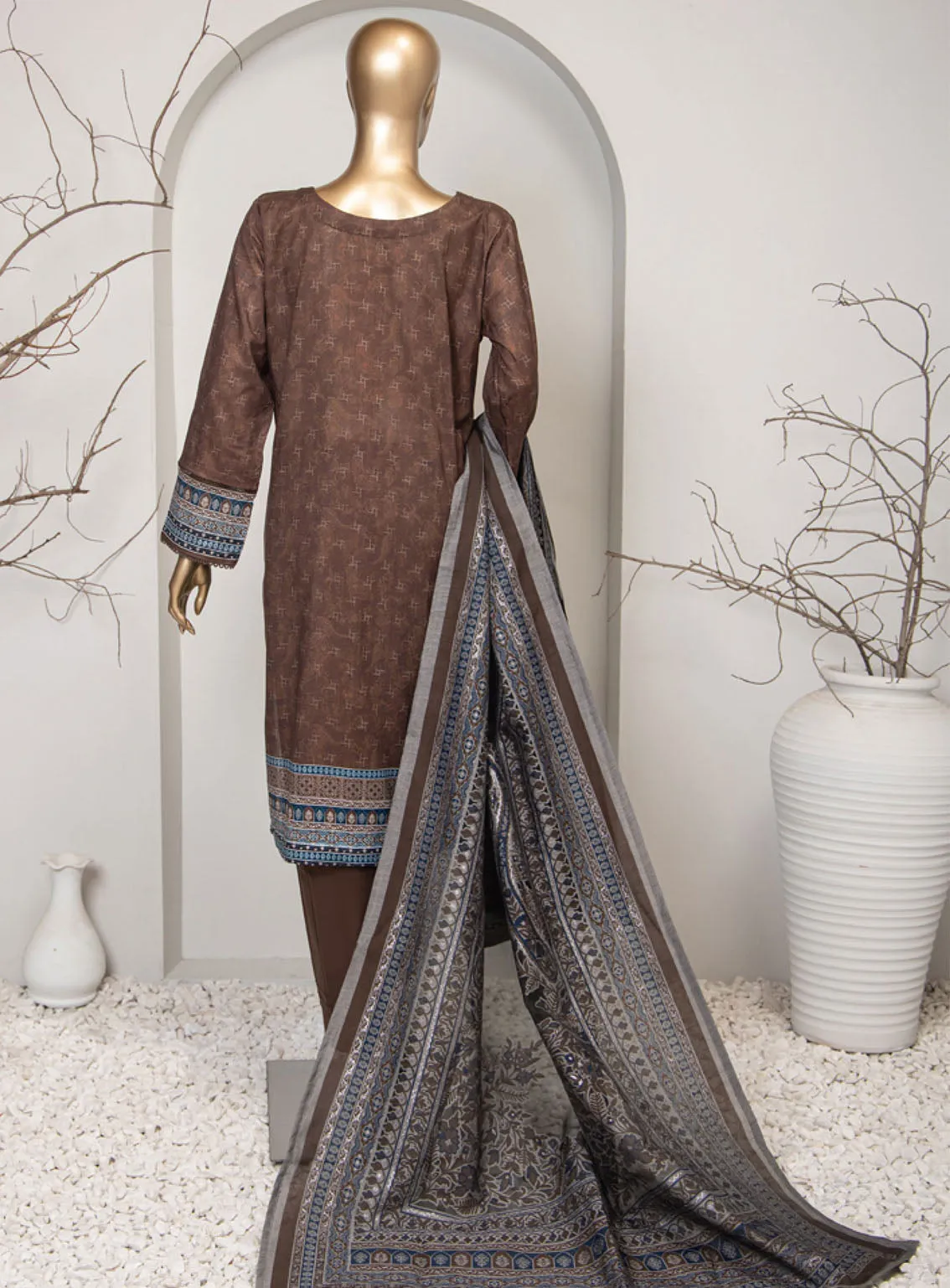 Eid Edit By HZ Textile Embroidered Lawn 3 Piece Stitched Suit HZ24EE D-410