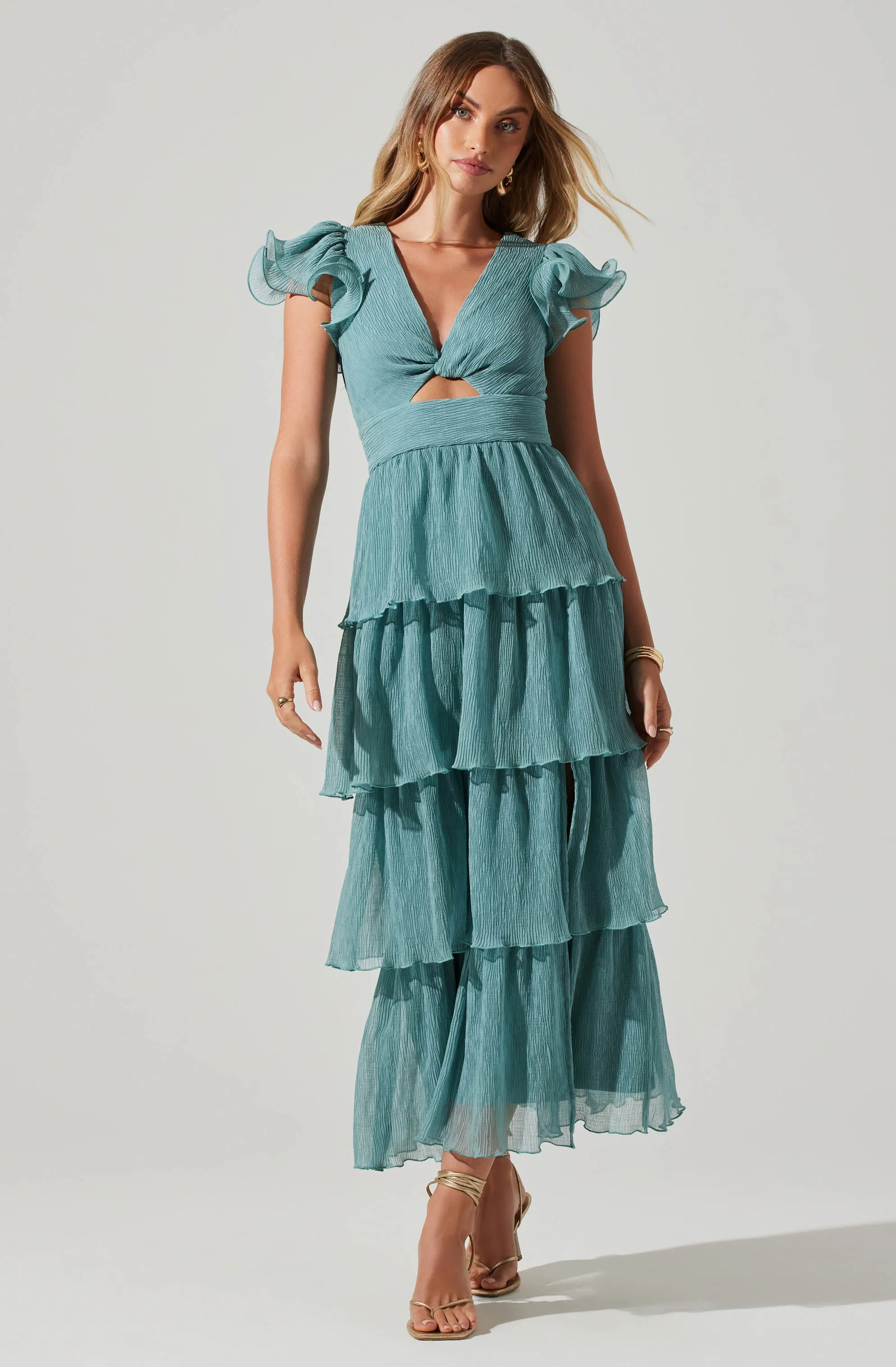 Emporia Tiered Tulle Midi Dress