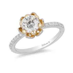 Enchanted Disney Fine Jewelry 14K White Gold and Yellow Gold with 1 1/4CTTW Tiana Engagement Ring