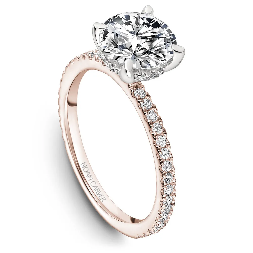 Engagement Ring with Pavé Diamond Band