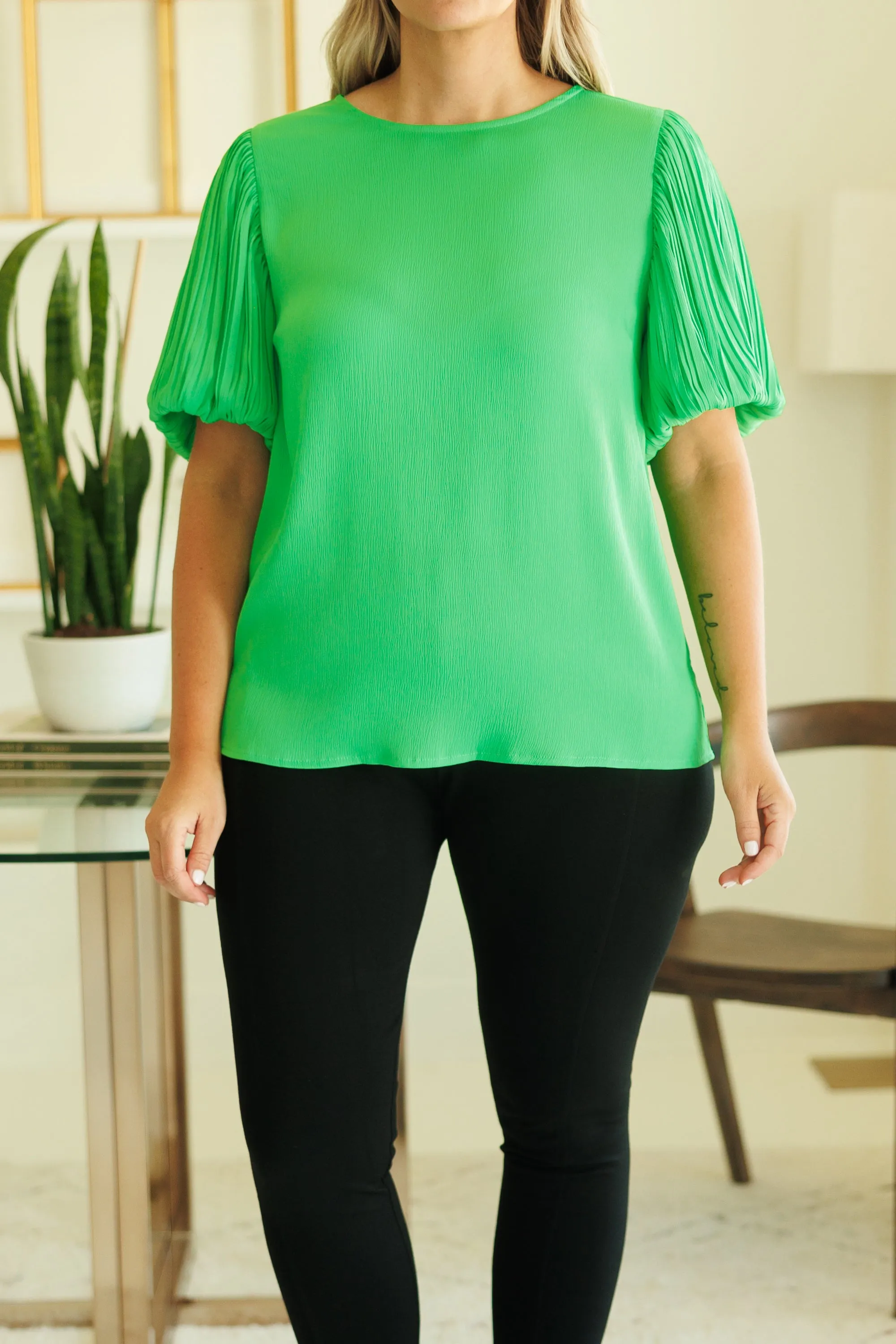 Face The Day With Me Top, Green