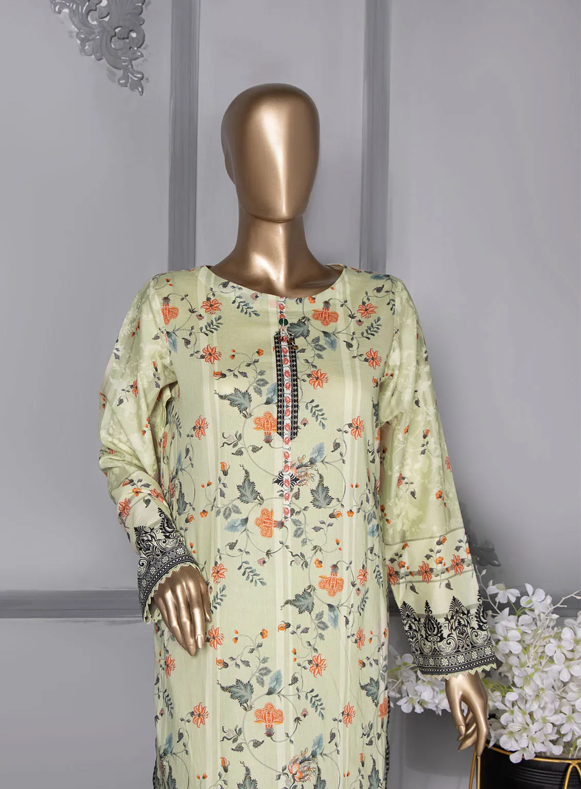 Floral Vibes By HZ Textile Co-Ords Printed Lawn 2 Piece Unstitched Suit HZU24FVV3 FVC-1003