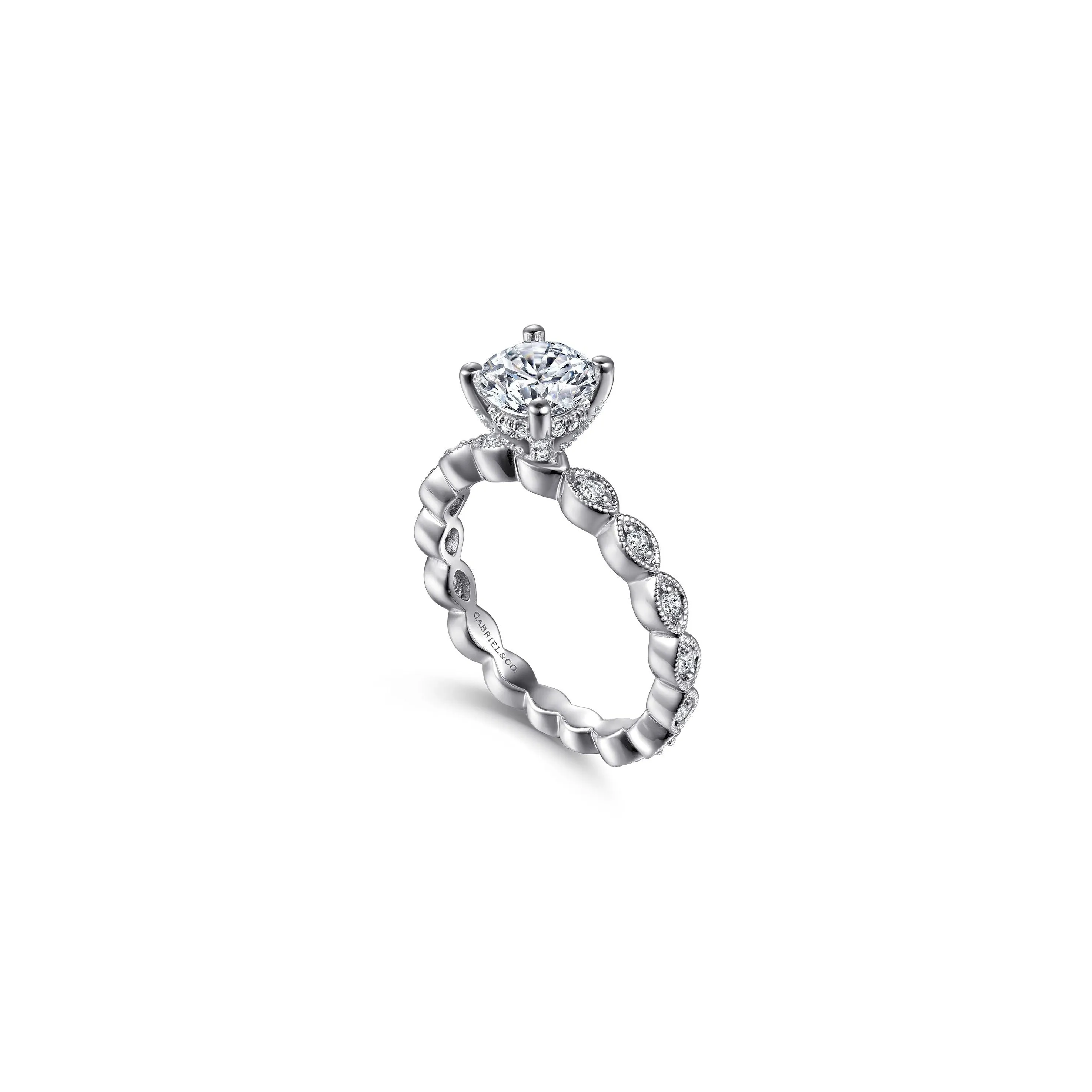 Gabriel Ally Round Diamond Engagement Ring 13910