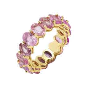 Genuine Pink Sapphire Oval Eternity Band