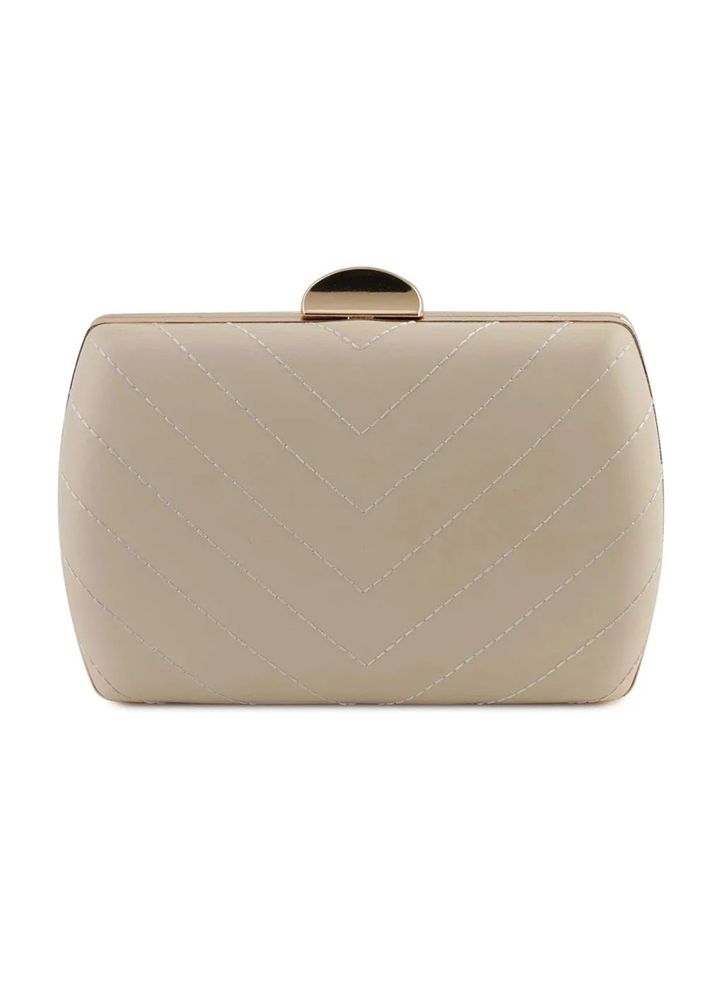 Gill Beige Faux Leather Clutch