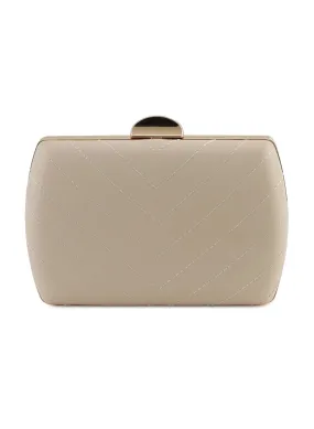 Gill Beige Faux Leather Clutch