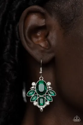 Glitzy Go-Getter - Green ~ Paparazzi Earrings