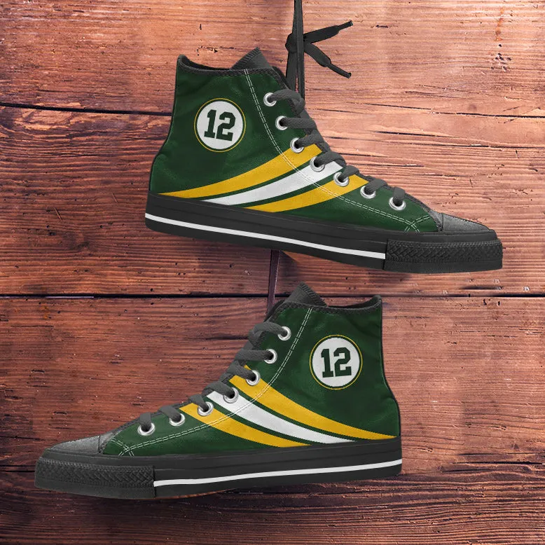 Green Bay 12 Sports High Top Shoes Black