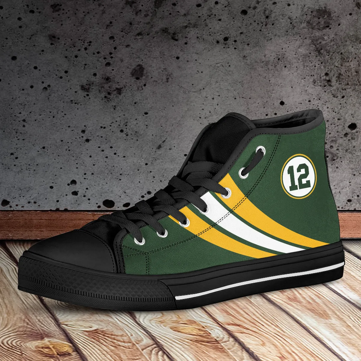 Green Bay 12 Sports High Top Shoes Black