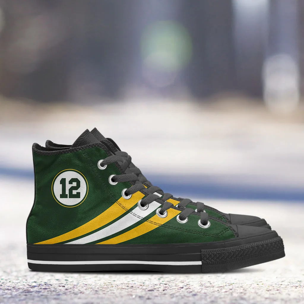 Green Bay 12 Sports High Top Shoes Black