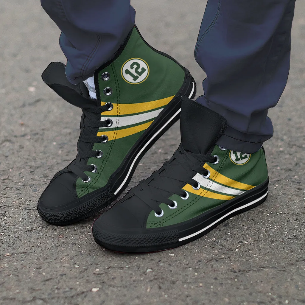 Green Bay 12 Sports High Top Shoes Black