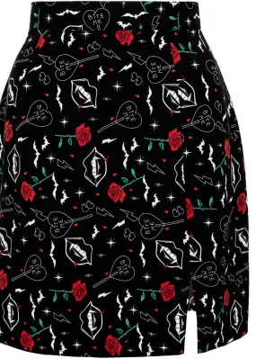 Hell Bunny Lilith Vampire 60's Skirt Black