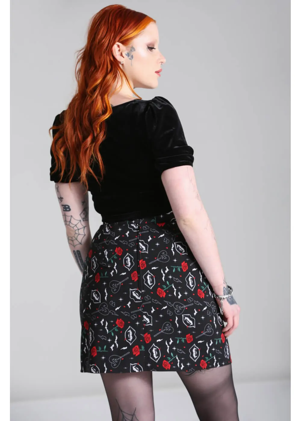 Hell Bunny Lilith Vampire 60's Skirt Black