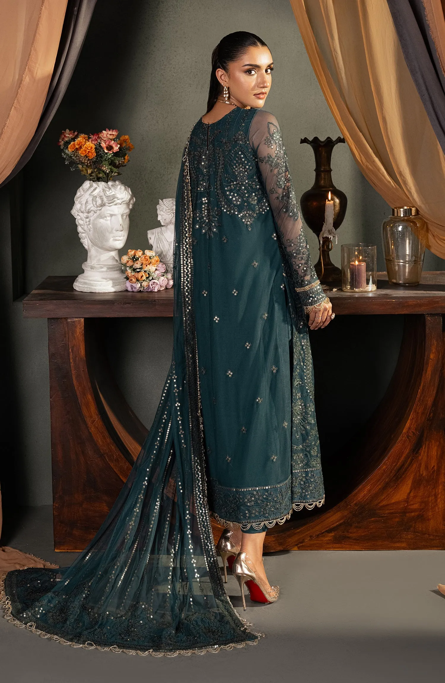 Heritage by Zarif Embroidered Net Unstitched 3Pc Suit ZHF 04 ARHA