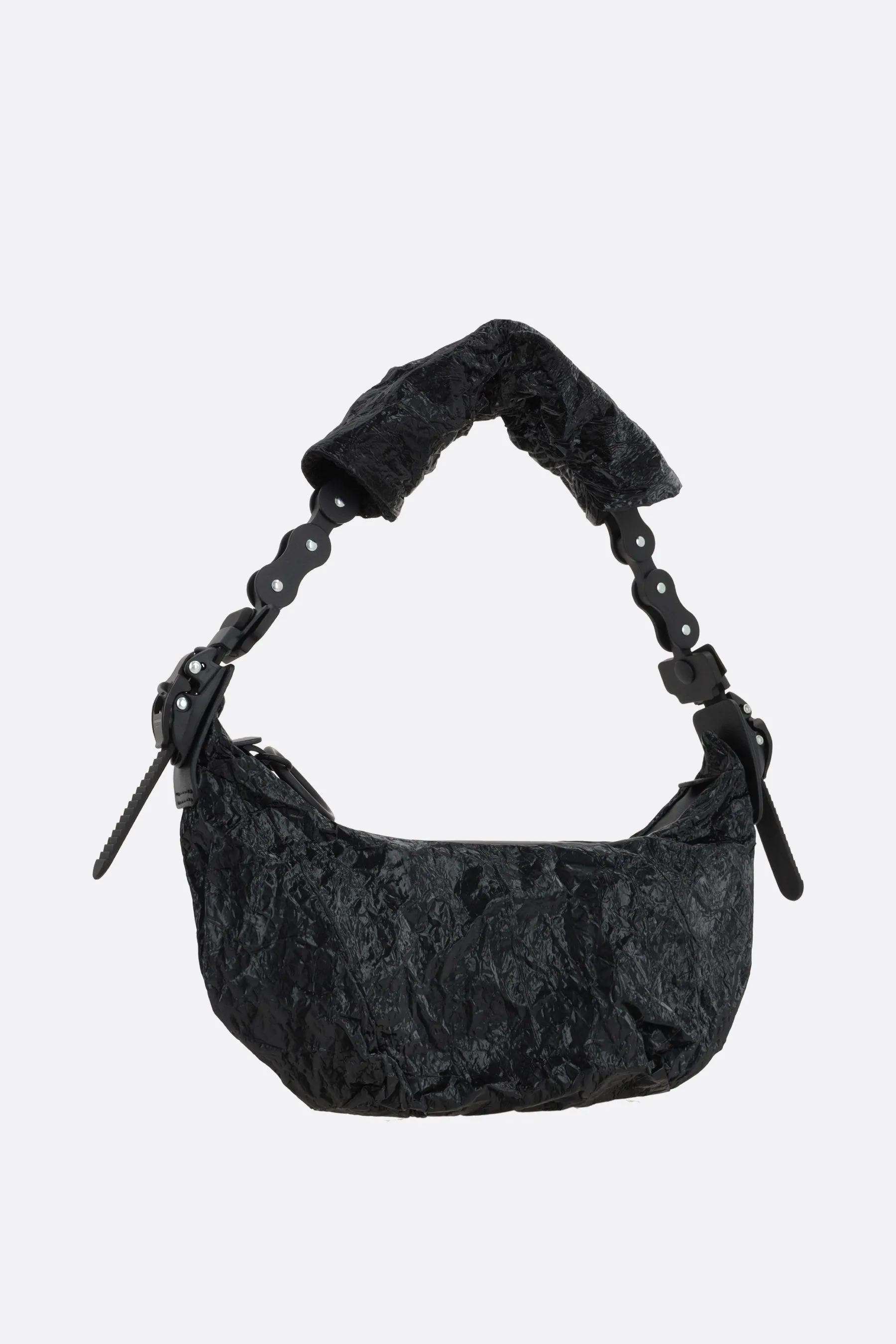 HM0 micro crinkled coated fabric handbag