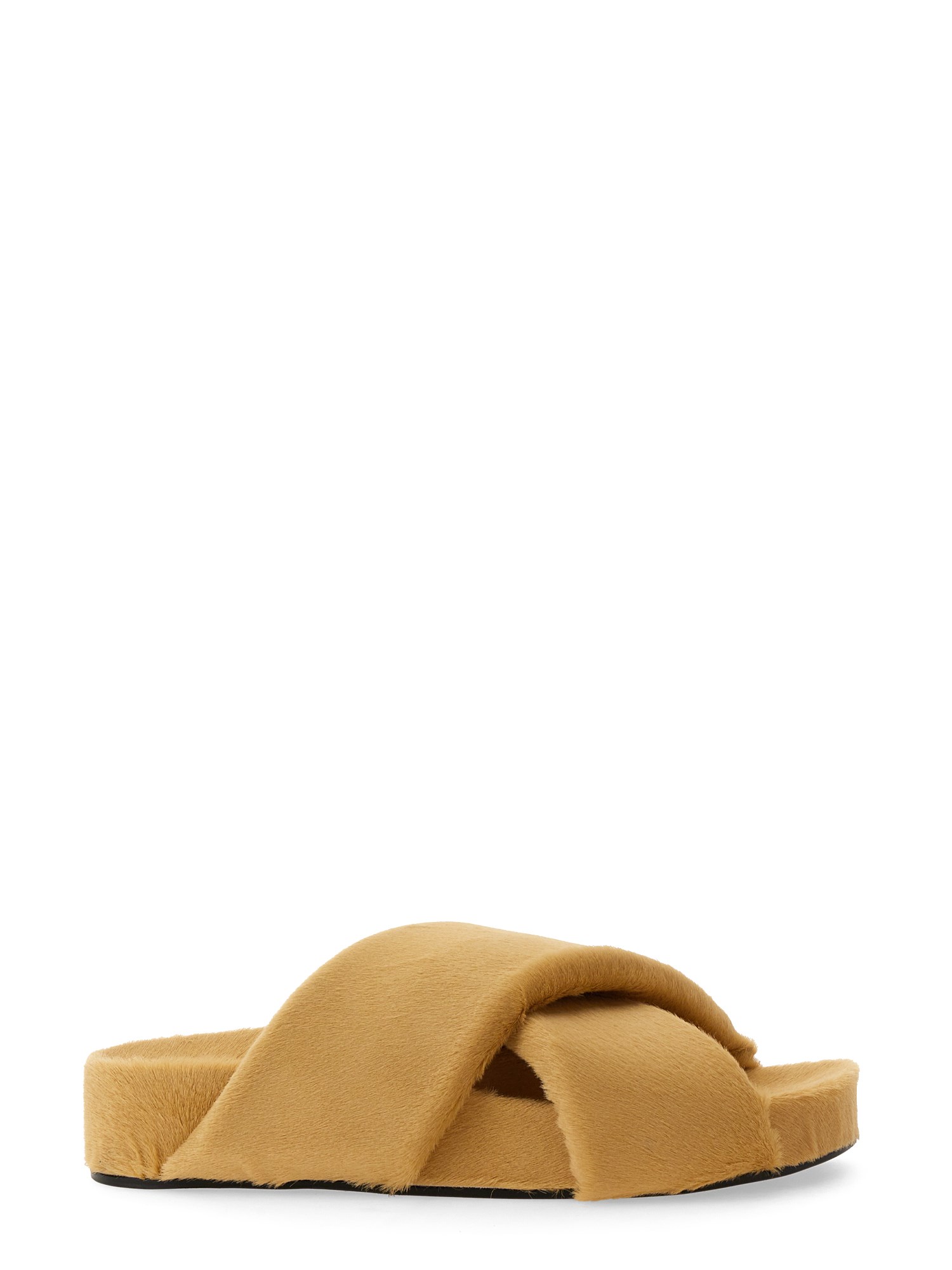 JIL SANDER    LEATHER CROSSOVER SANDAL