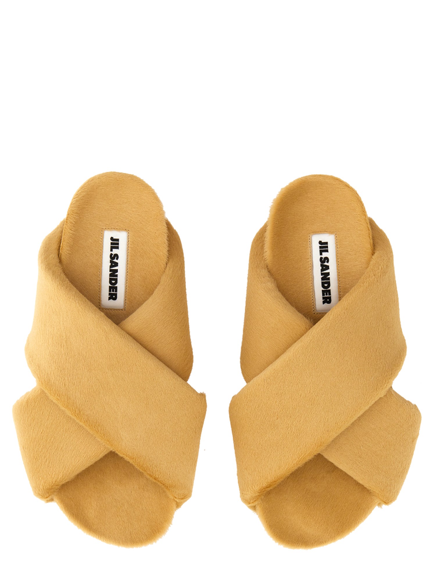 JIL SANDER    LEATHER CROSSOVER SANDAL