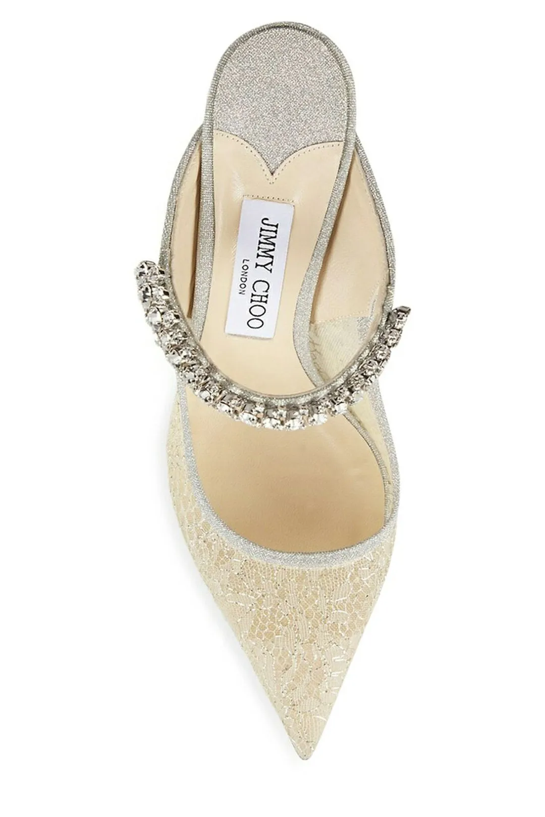 Jimmy Choo Bing 100 Crystal Embellished Lace Mules