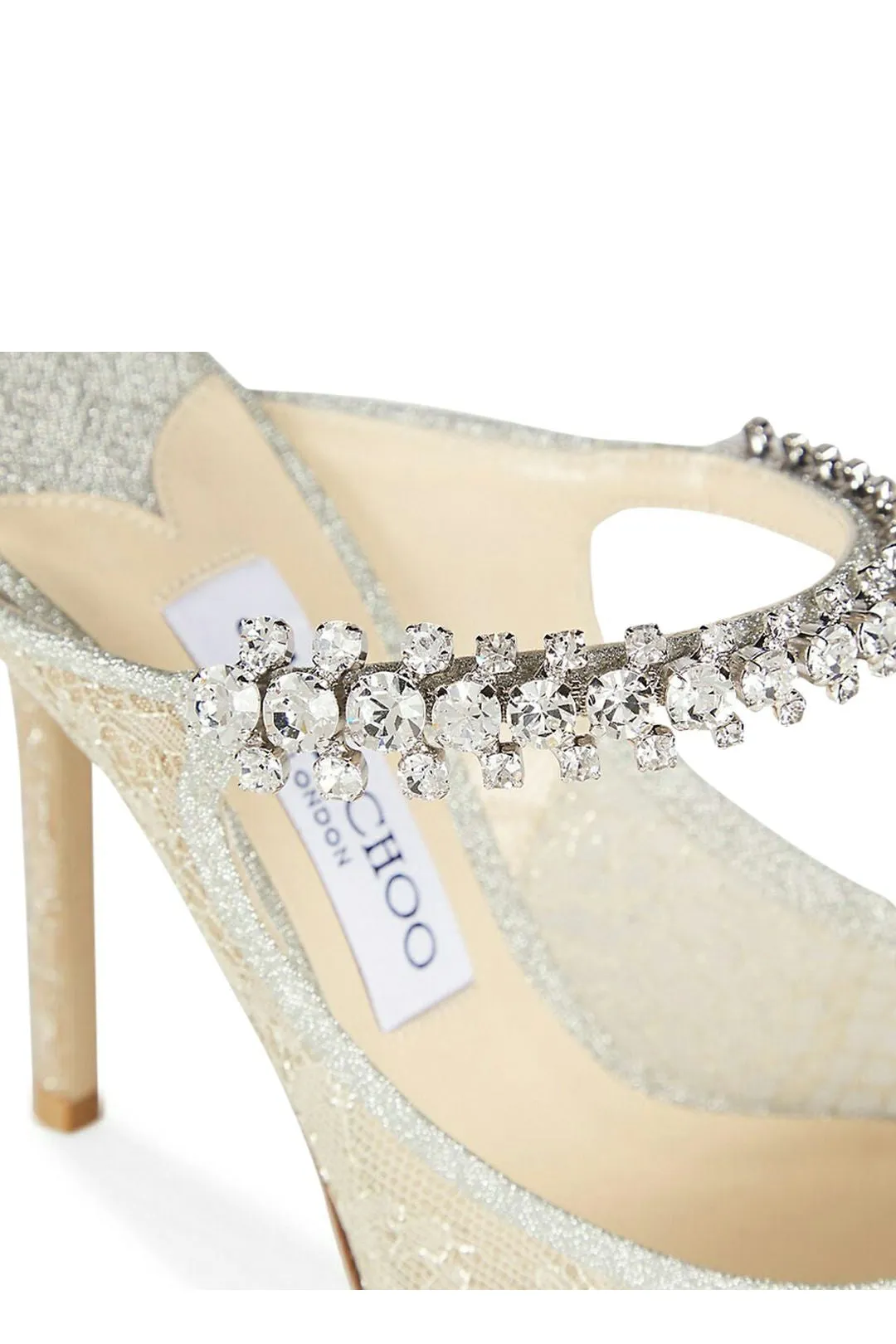 Jimmy Choo Bing 100 Crystal Embellished Lace Mules