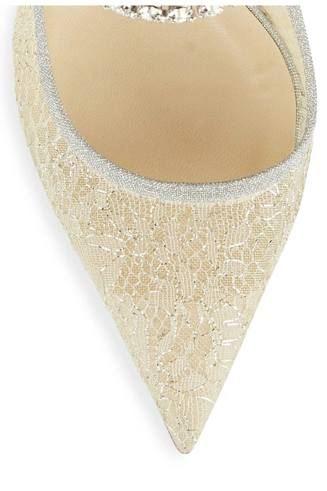 Jimmy Choo Bing 100 Crystal Embellished Lace Mules