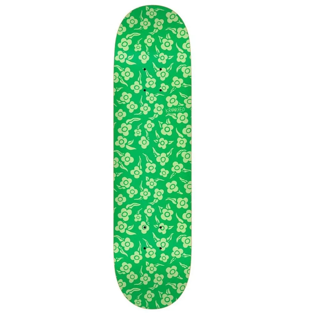 Krooked PP Flowers Green Skateboard Deck 8.38