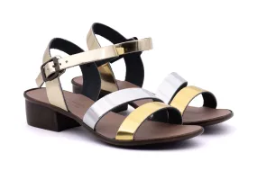 Laminated leather sandal