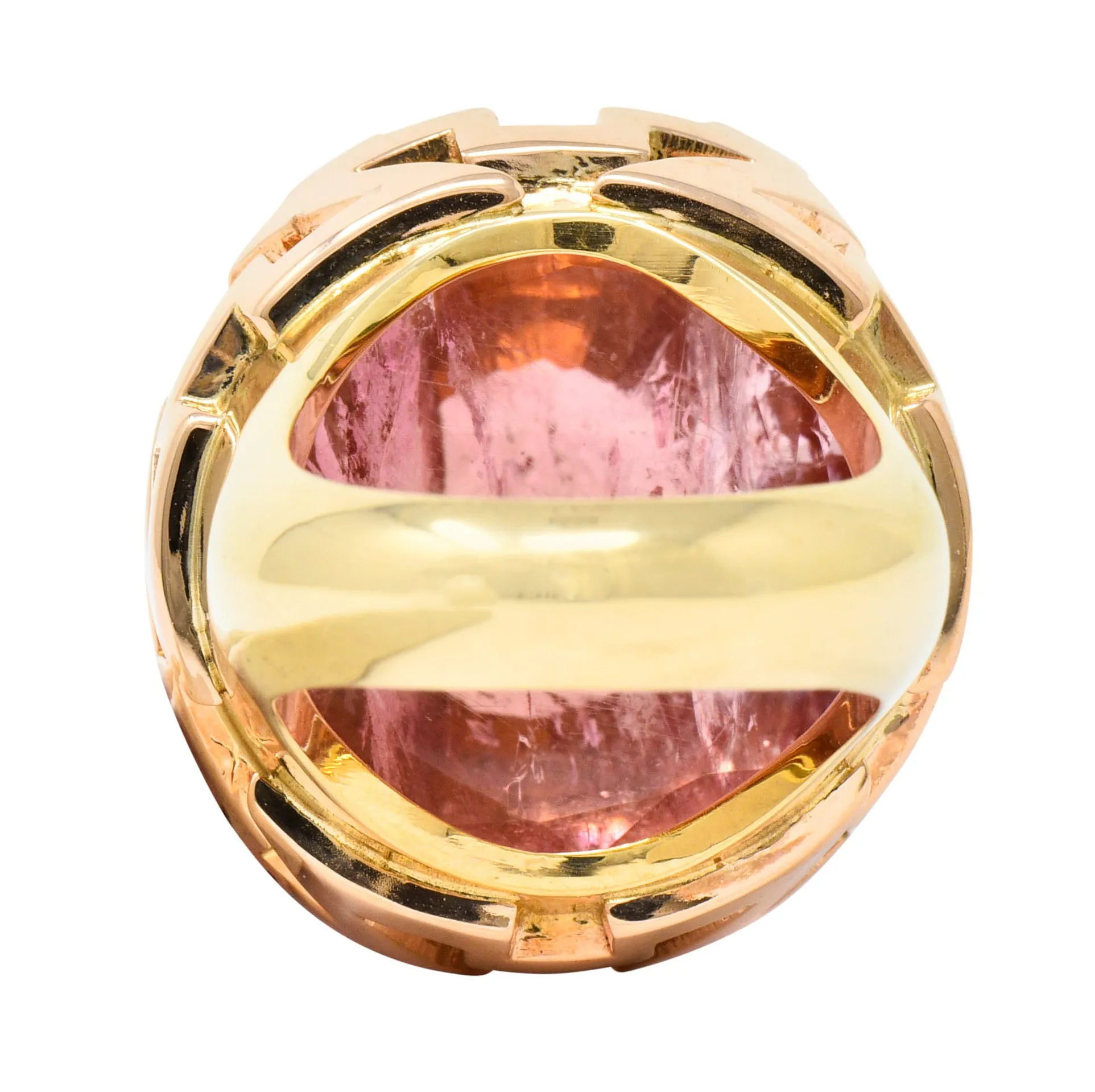 Large SeidenGang Pink Tourmaline 14 Karat Gold Cocktail Ring