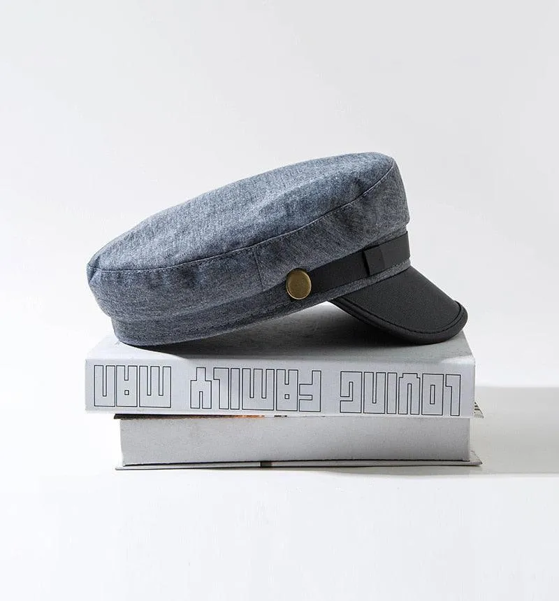 Leather Military Sailor Hat