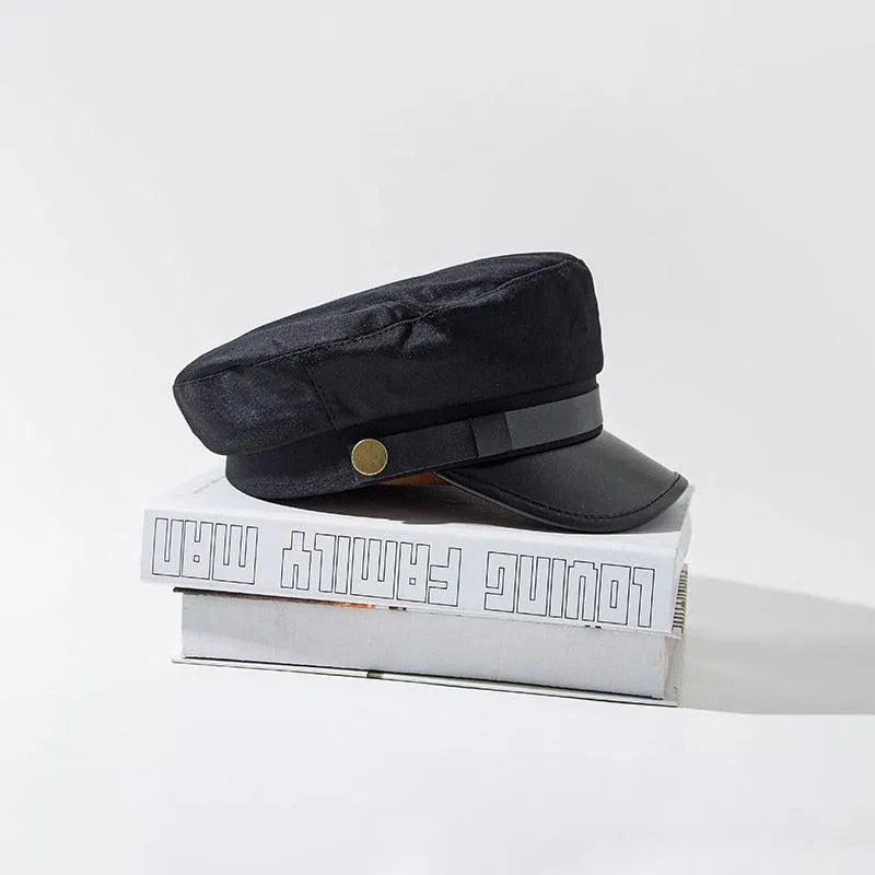 Leather Military Sailor Hat