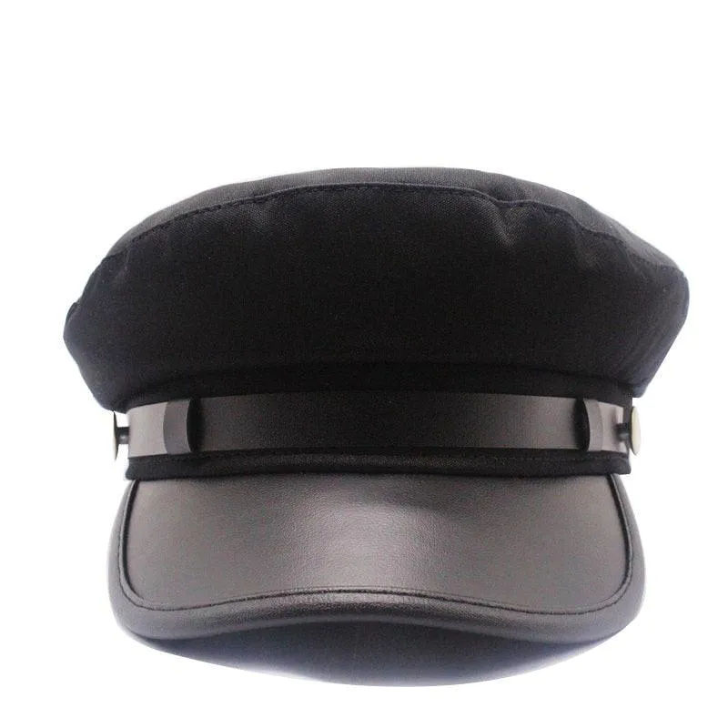 Leather Military Sailor Hat