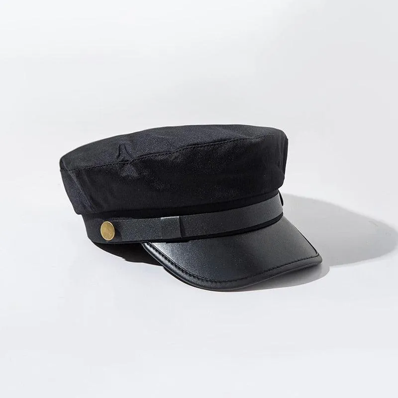 Leather Military Sailor Hat