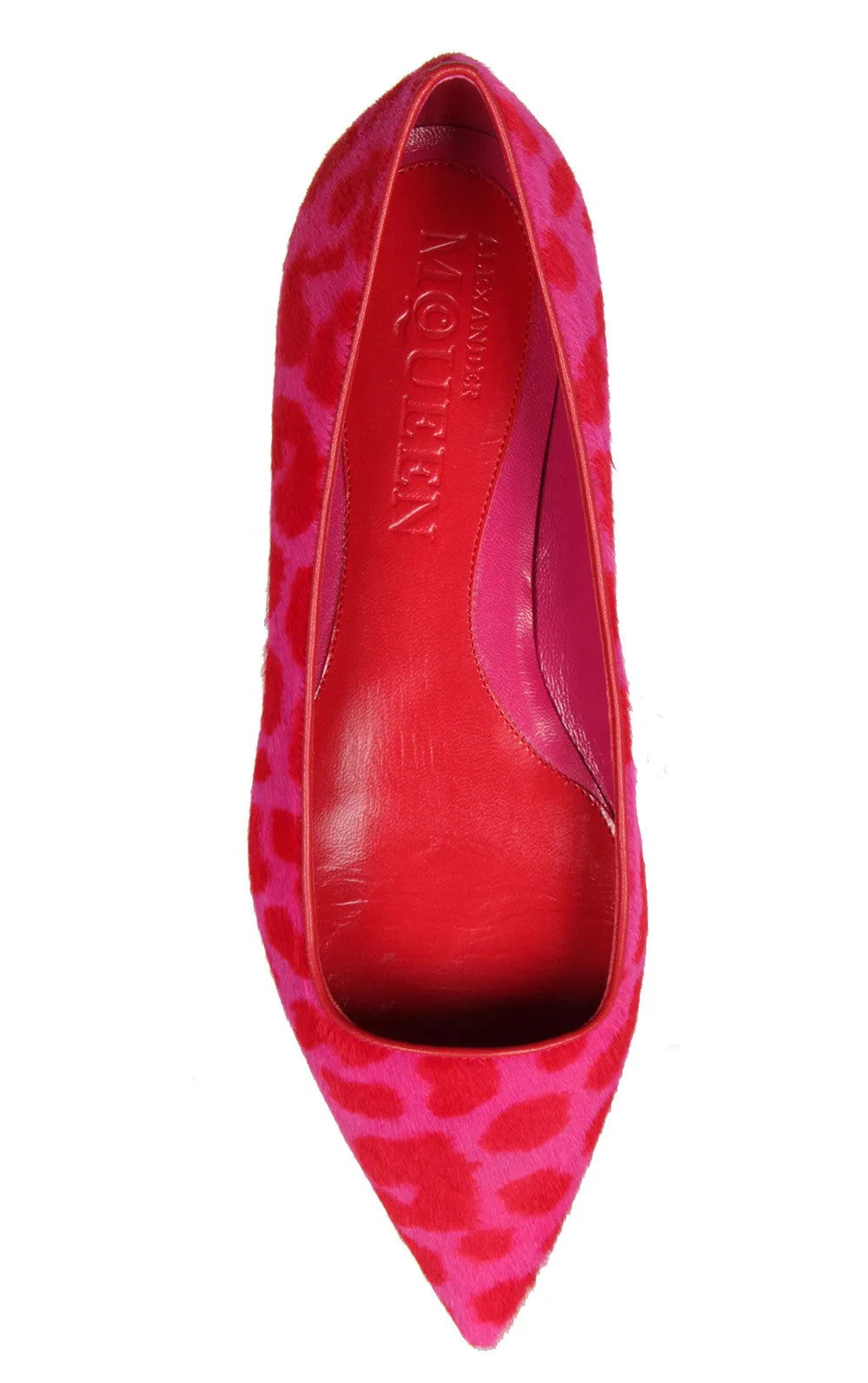 Leopard Pony Flats, Pink/Red