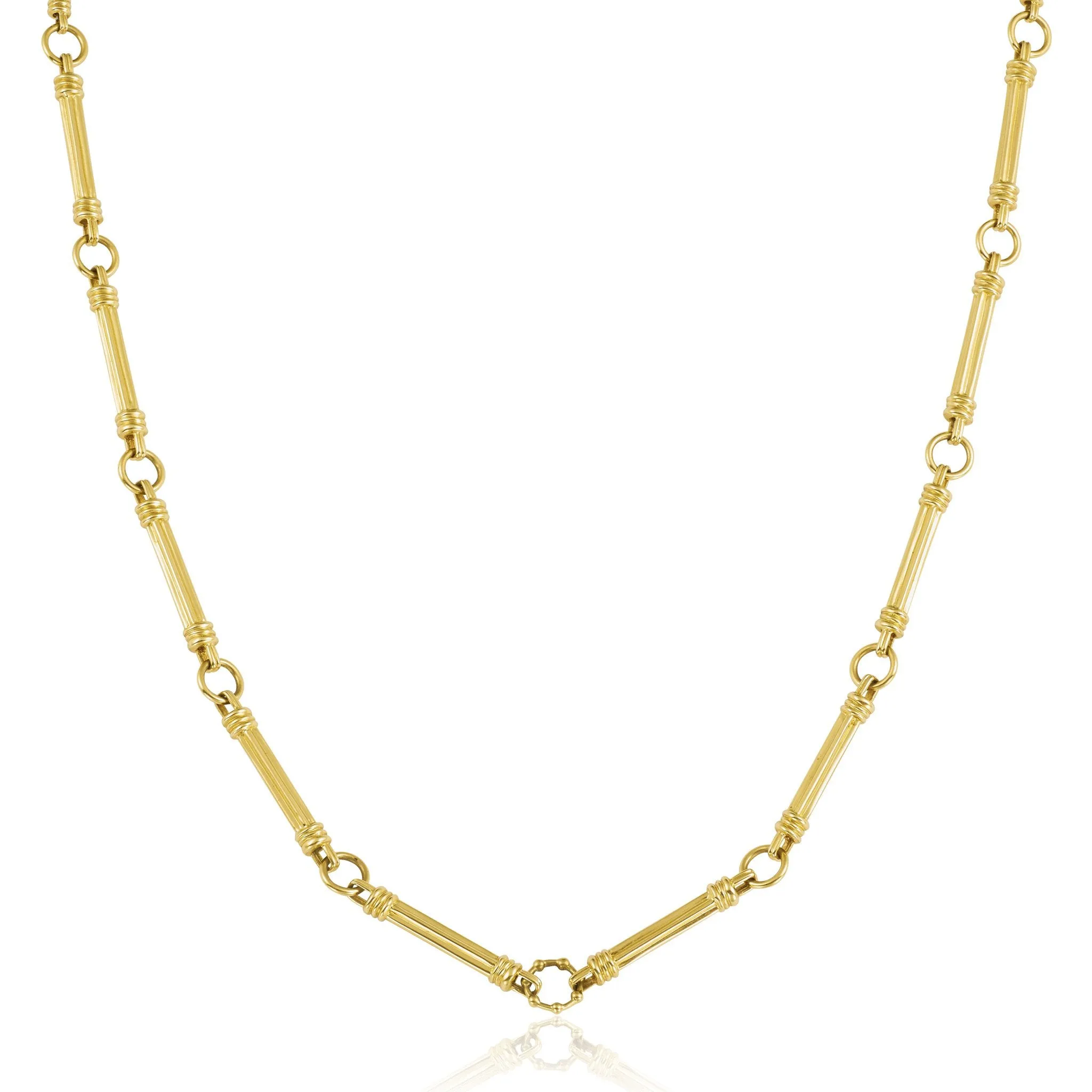 Long Gold Rattan Necklace