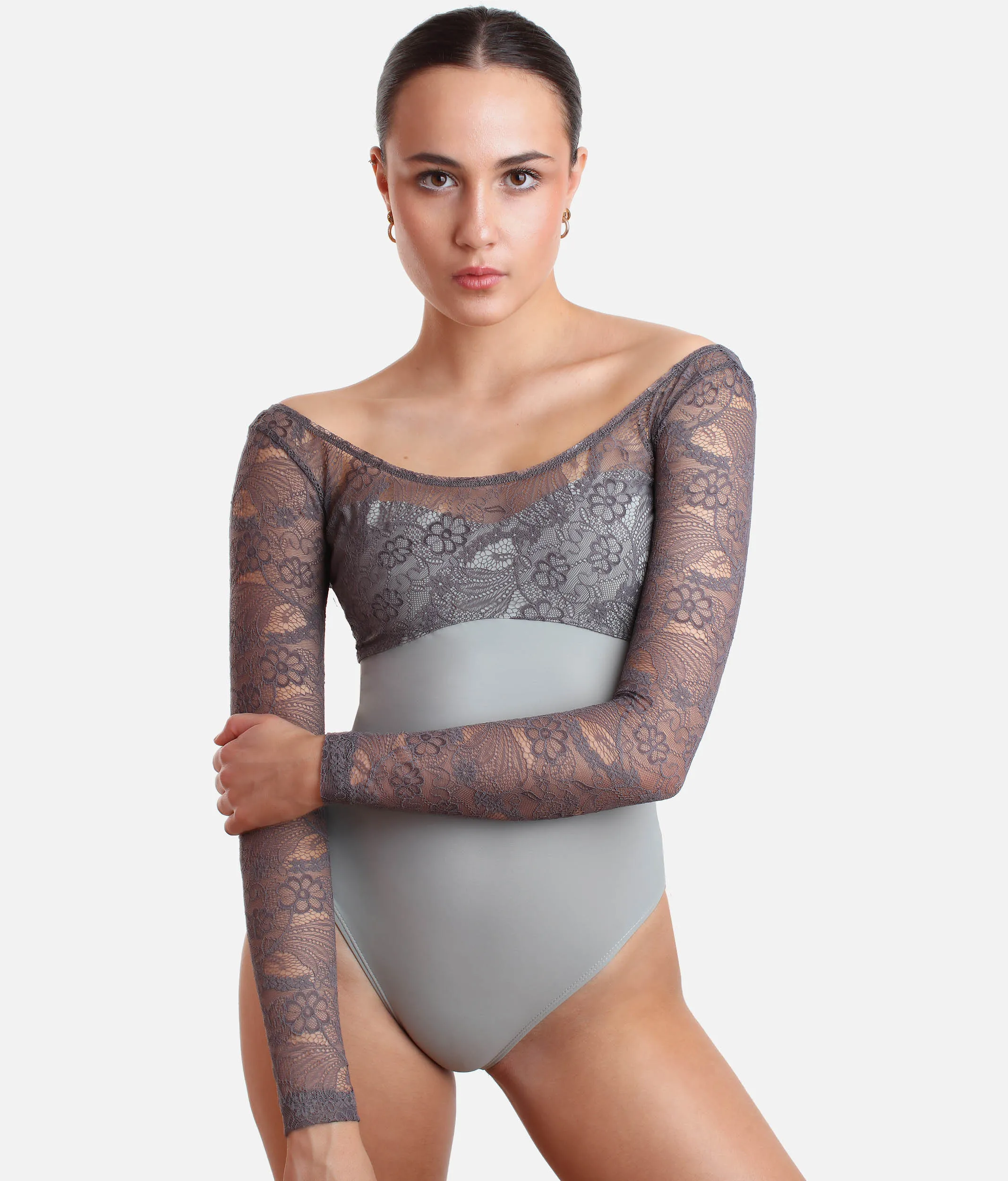 Long Sleeve Dance Leotard, Laced Details - TERSICORE DI