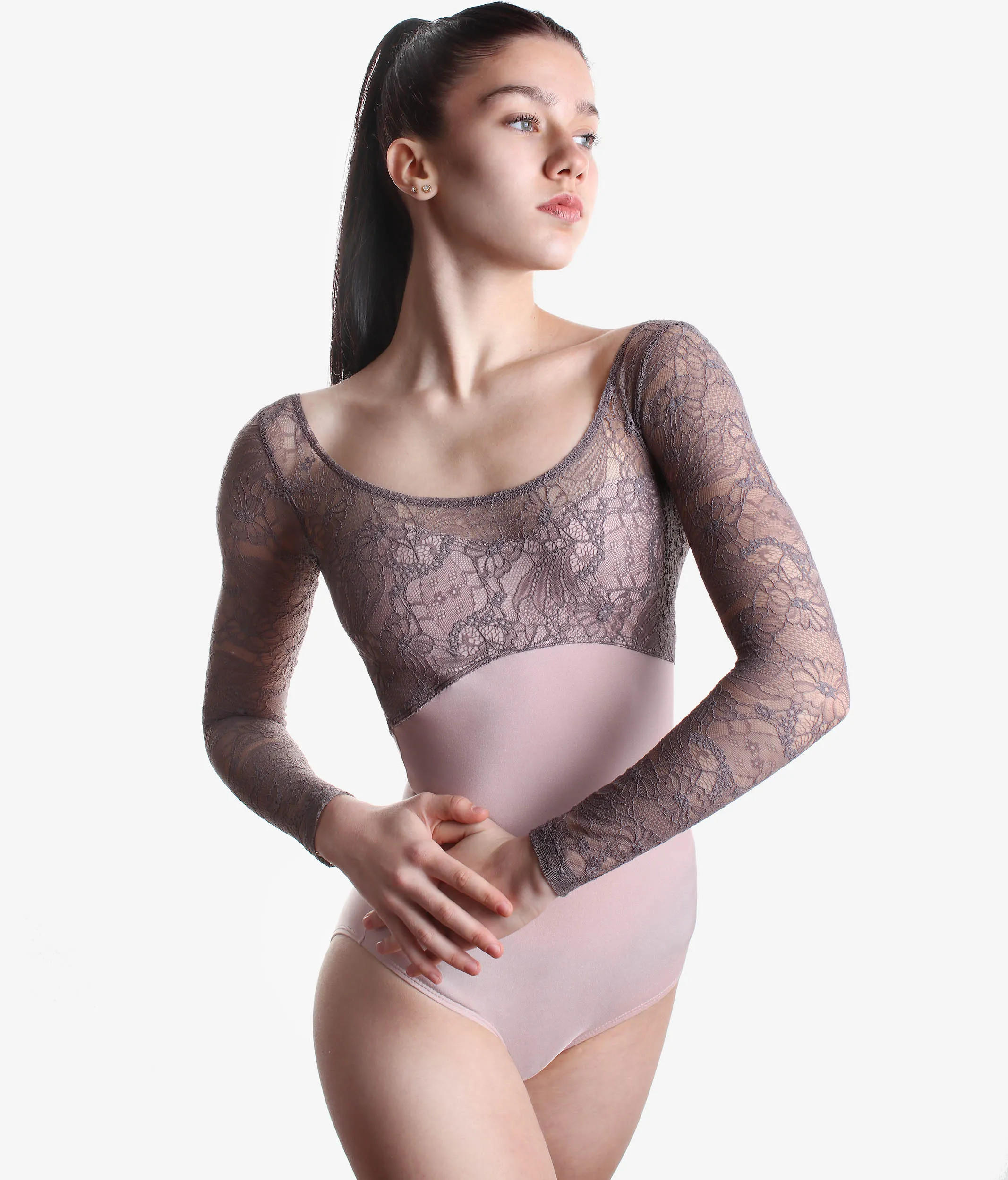 Long Sleeve Dance Leotard, Laced Details - TERSICORE DI