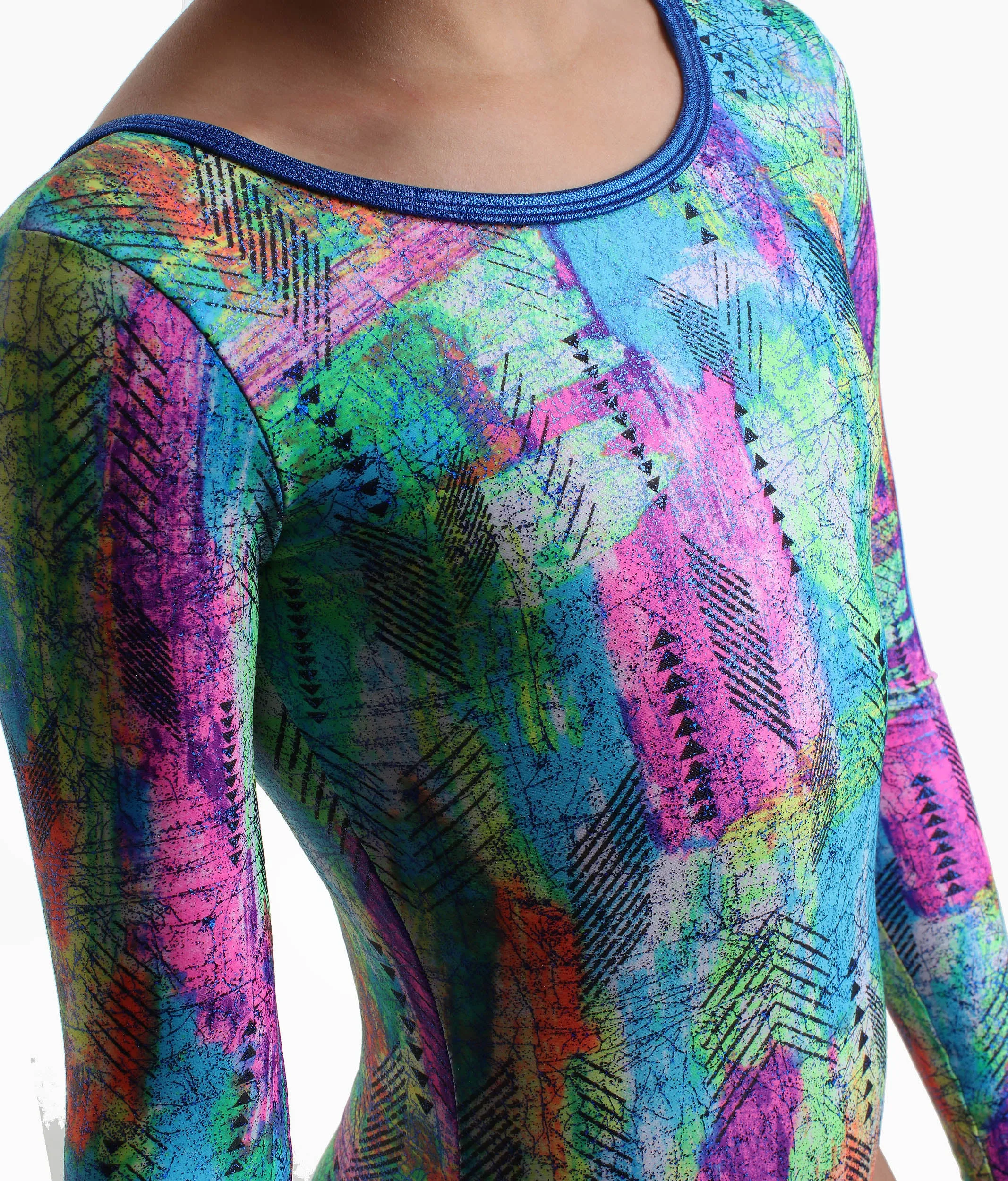 Long Sleeve Girl's Gymnastics Leotard, Back Detail - 17895