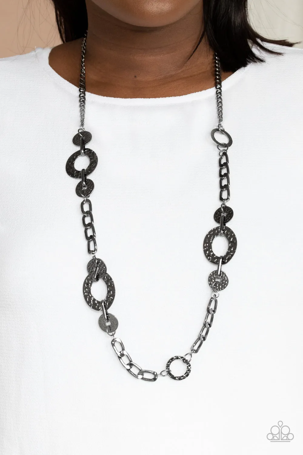 Mechanically Metro - Black Necklace