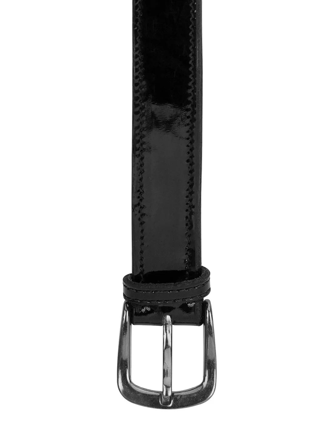 Men Black Solid Leather Belt