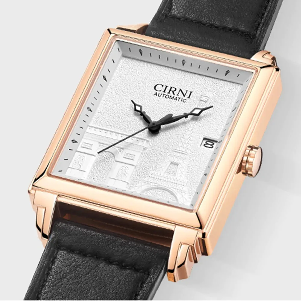 Men's Business Rectangle Automatic Self-wind Mechanical Wristwatches