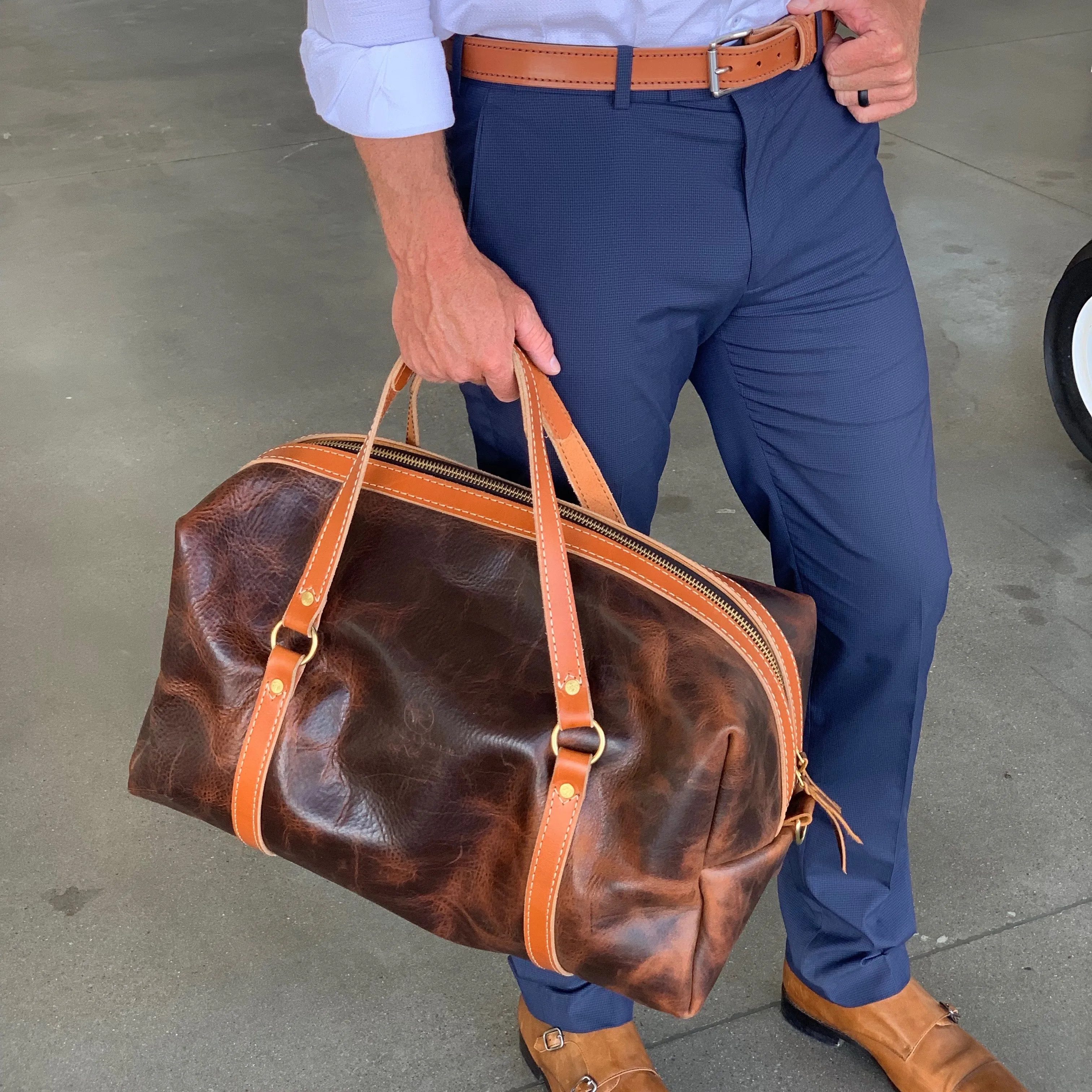 Men's Leather Duffel Bag