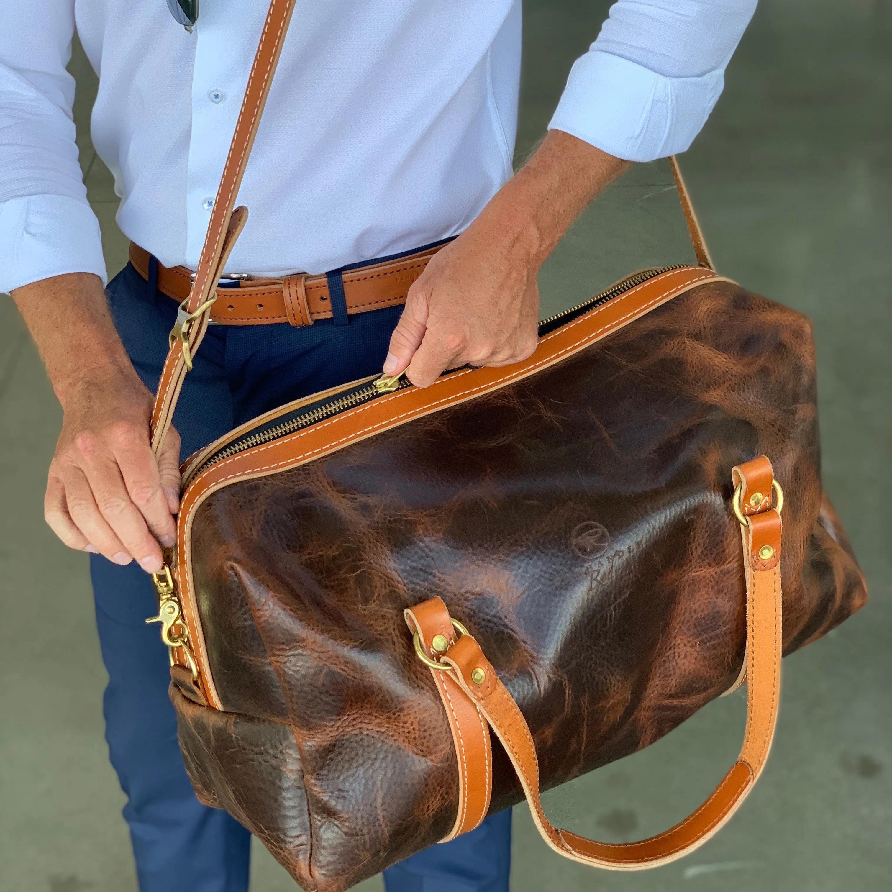 Men's Leather Duffel Bag