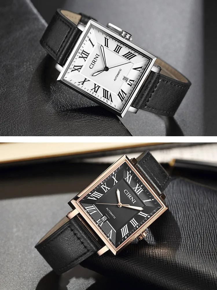 Men's Luxury Rectangle Business Automatic Movement Mechanical Wristwatches