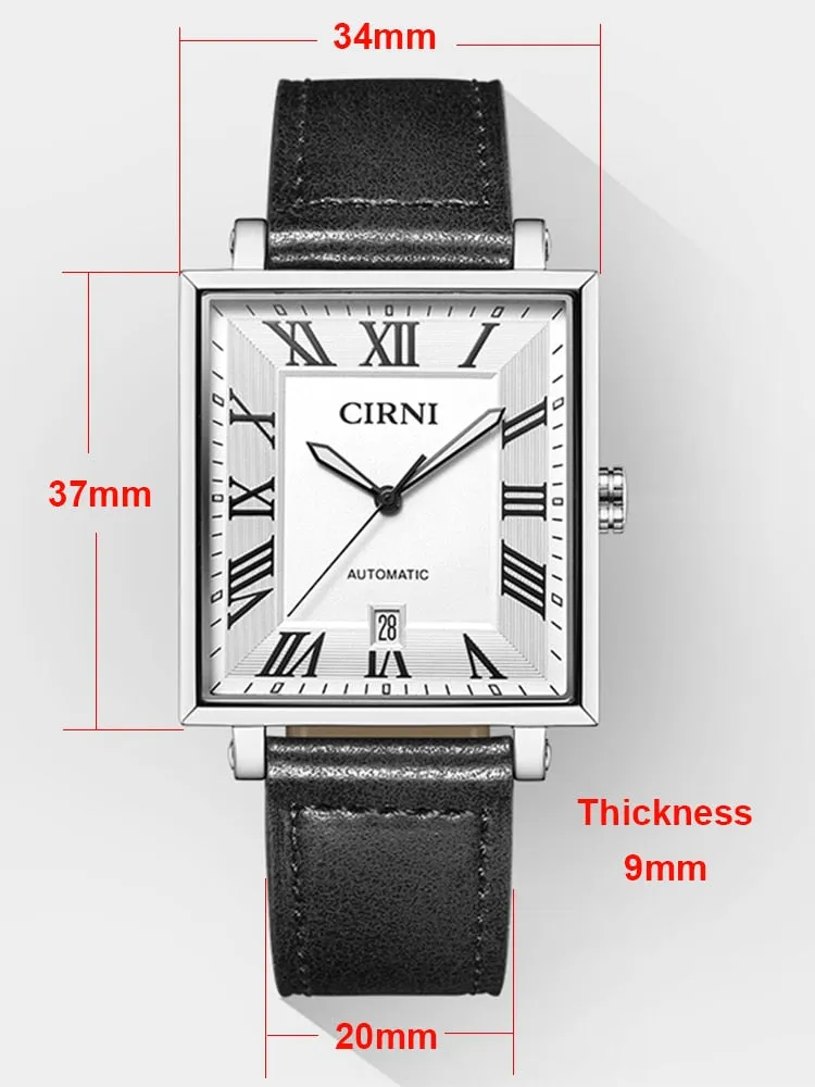 Men's Luxury Rectangle Business Automatic Movement Mechanical Wristwatches