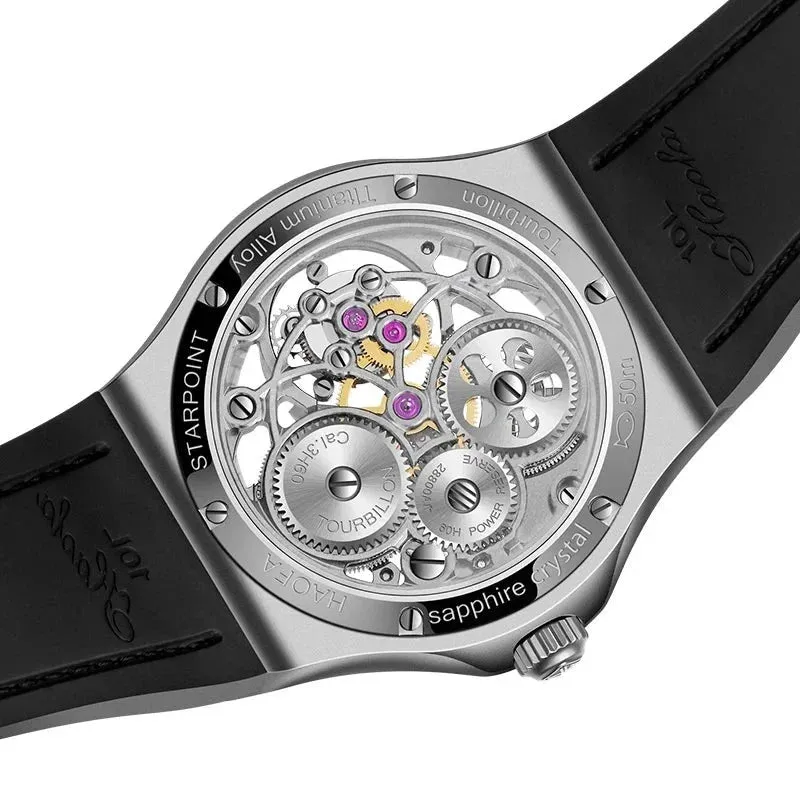 Men's Skeleton Tourbillon Movement Sapphire Crystal Mechanical Watch