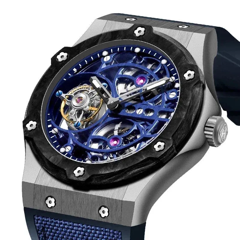 Men's Skeleton Tourbillon Movement Sapphire Crystal Mechanical Watch