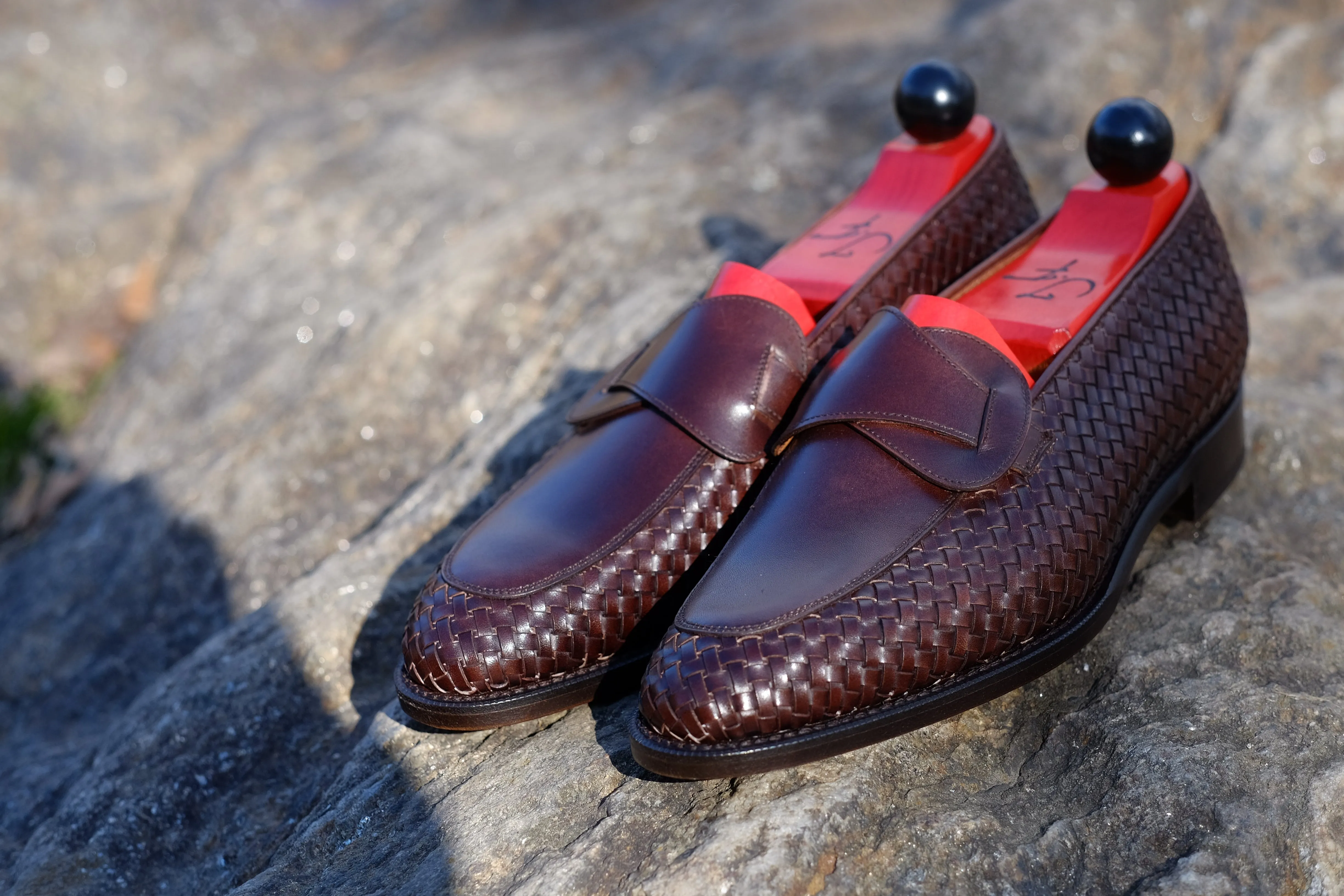 Meridian - MTO - Dark Chestnut Calf / Dark Chestnut Calf Braided - TMG Last - Single Leather Sole