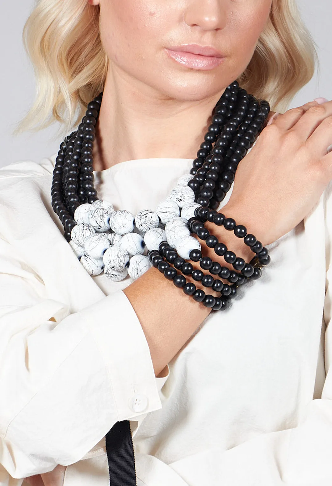 Multistrand Bracelet in Black and White